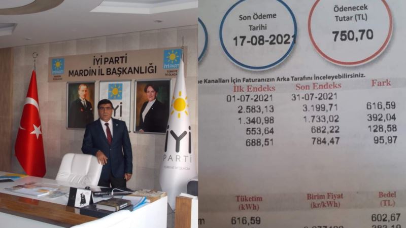 İYİ Parti Kızıltepe İlçe Başkanı Cevheroğlu yüksek elektrik faturalarını eleştirdi