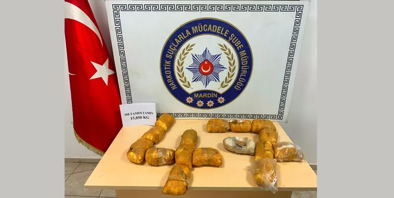 Mardin’de 15 Kilo 850 Gram Metamfetamin ele geçirildi